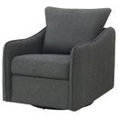 Coaster Furniture Madia 903393 Boucle Upholstered Swivel Glider Chair - Charcoal Grey IMAGE 4
