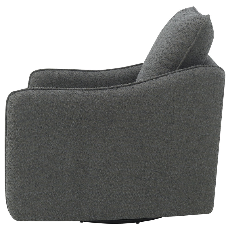 Coaster Furniture Madia 903393 Boucle Upholstered Swivel Glider Chair - Charcoal Grey IMAGE 5