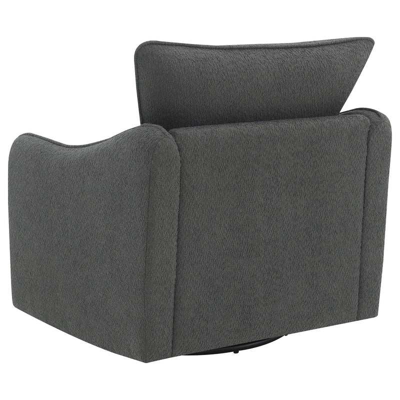 Coaster Furniture Madia 903393 Boucle Upholstered Swivel Glider Chair - Charcoal Grey IMAGE 6