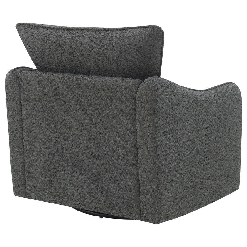 Coaster Furniture Madia 903393 Boucle Upholstered Swivel Glider Chair - Charcoal Grey IMAGE 7