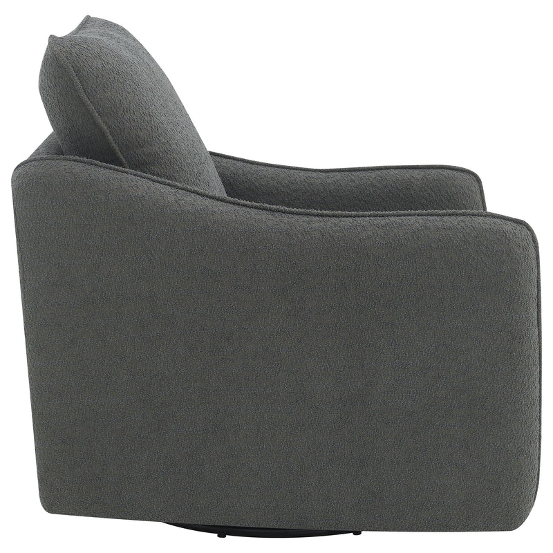 Coaster Furniture Madia 903393 Boucle Upholstered Swivel Glider Chair - Charcoal Grey IMAGE 8