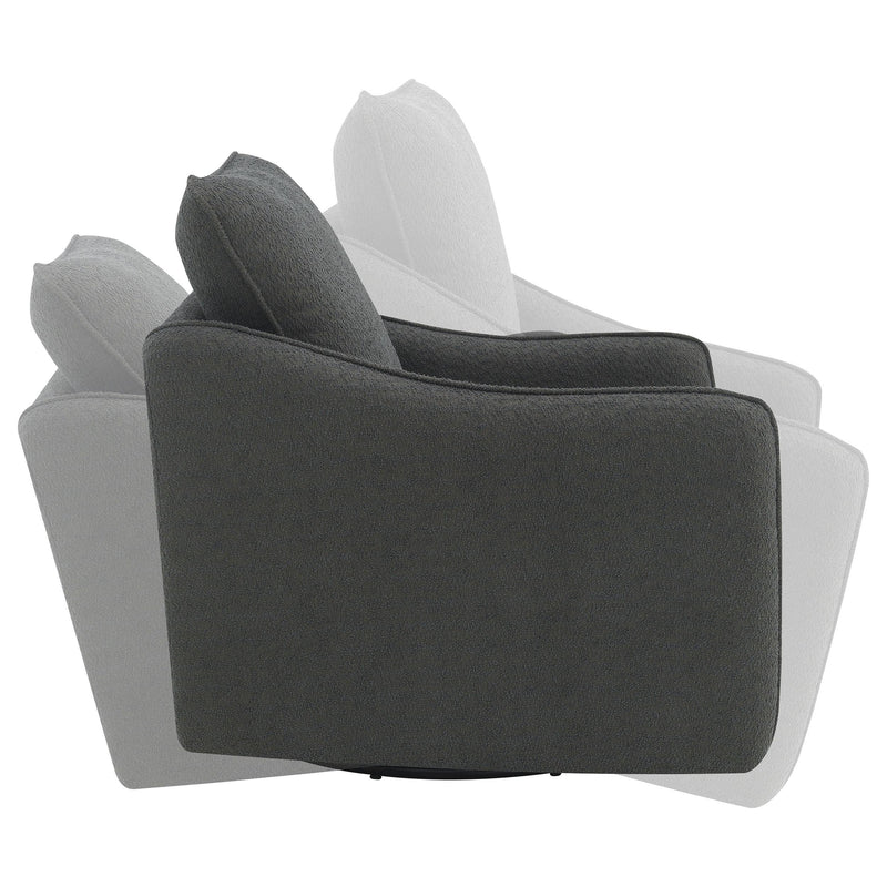 Coaster Furniture Madia 903393 Boucle Upholstered Swivel Glider Chair - Charcoal Grey IMAGE 9