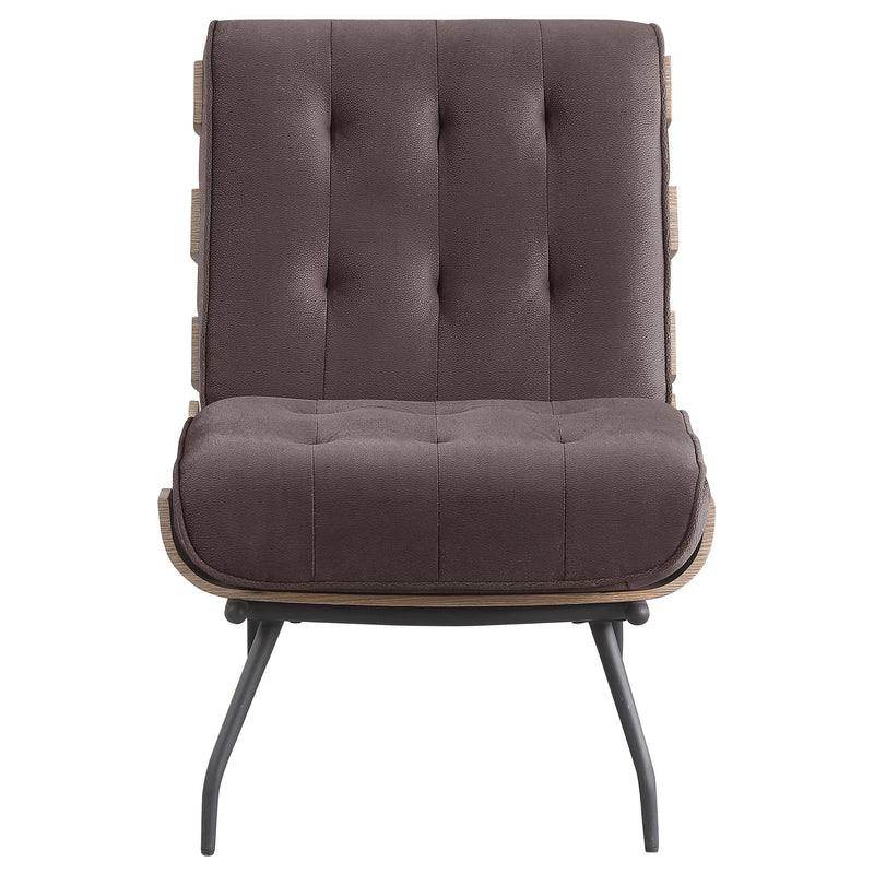 Coaster Furniture Aloma 907503 Armless Tufted Accent Chair - Dark Brown IMAGE 3