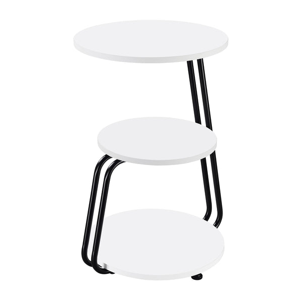 Coaster Furniture Hilly 930071 3-Tier Round Side Table - White/Black IMAGE 1