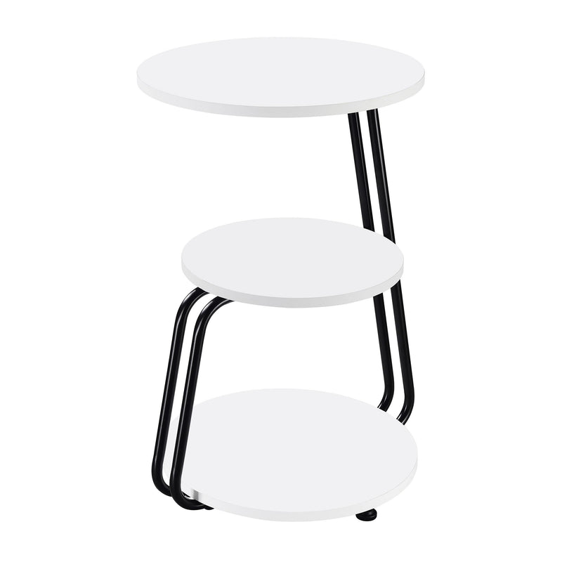 Coaster Furniture Hilly 930071 3-Tier Round Side Table - White/Black IMAGE 1