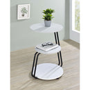 Coaster Furniture Hilly 930071 3-Tier Round Side Table - White/Black IMAGE 2