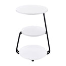 Coaster Furniture Hilly 930071 3-Tier Round Side Table - White/Black IMAGE 3