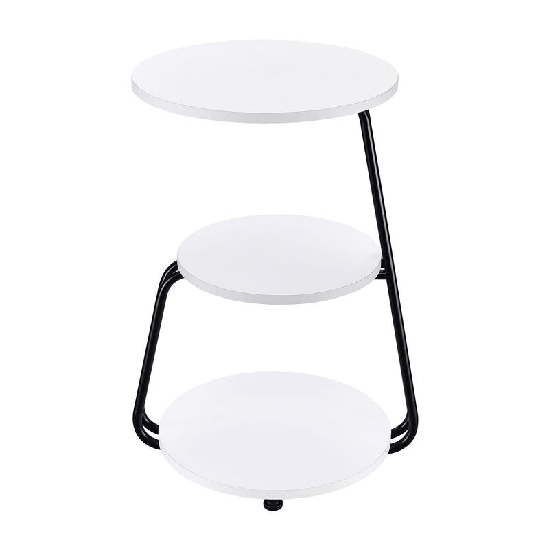 Coaster Furniture Hilly 930071 3-Tier Round Side Table - White/Black IMAGE 3