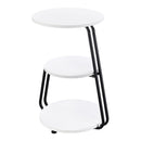 Coaster Furniture Hilly 930071 3-Tier Round Side Table - White/Black IMAGE 4