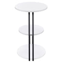 Coaster Furniture Hilly 930071 3-Tier Round Side Table - White/Black IMAGE 5