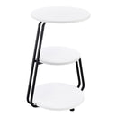 Coaster Furniture Hilly 930071 3-Tier Round Side Table - White/Black IMAGE 6