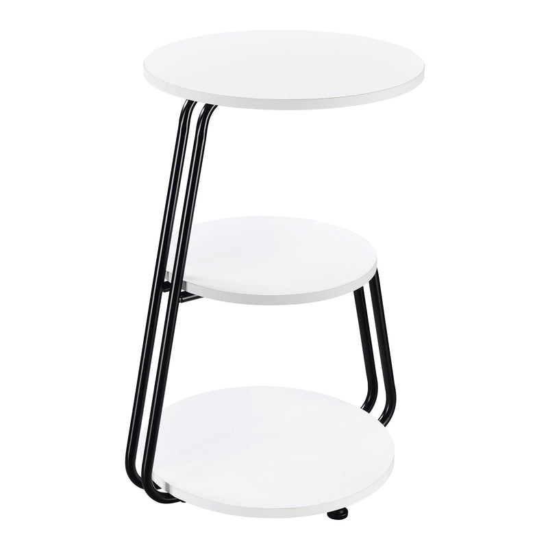 Coaster Furniture Hilly 930071 3-Tier Round Side Table - White/Black IMAGE 6