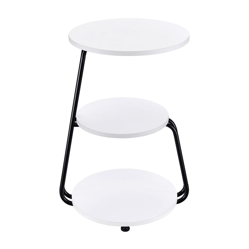 Coaster Furniture Hilly 930071 3-Tier Round Side Table - White/Black IMAGE 7