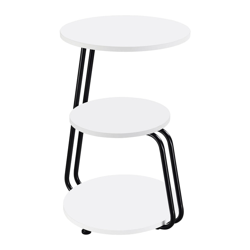 Coaster Furniture Hilly 930071 3-Tier Round Side Table - White/Black IMAGE 8