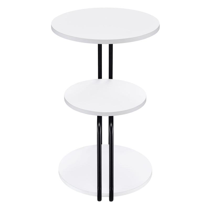 Coaster Furniture Hilly 930071 3-Tier Round Side Table - White/Black IMAGE 9