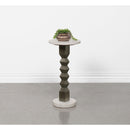 Coaster Furniture Colette 930190 Round Marble Top Side Table - White/Dark Grey IMAGE 2