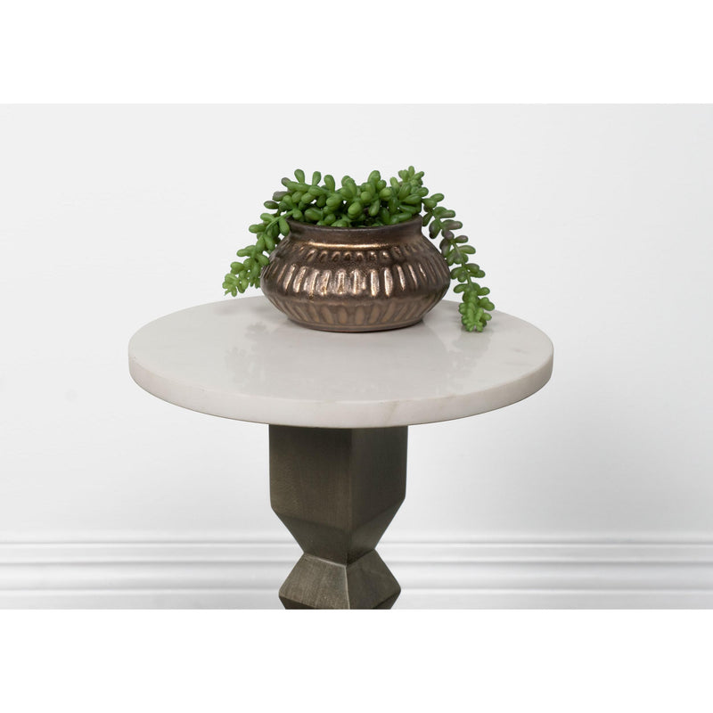 Coaster Furniture Colette 930190 Round Marble Top Side Table - White/Dark Grey IMAGE 4