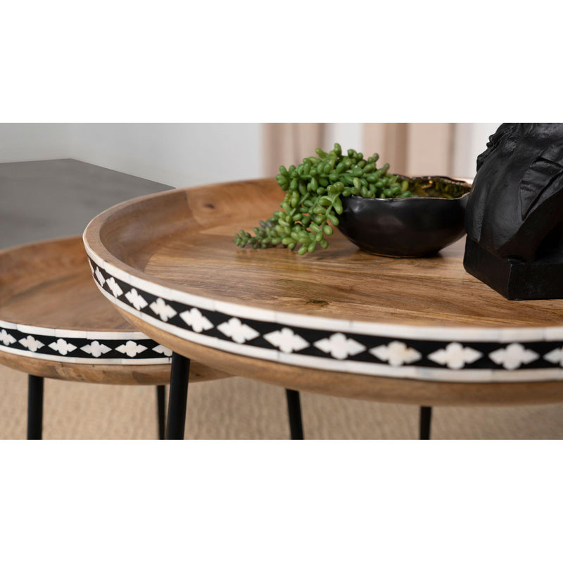 Coaster Furniture Ollie 930193 2-Piece Round Nesting Table - Natural/Black IMAGE 10