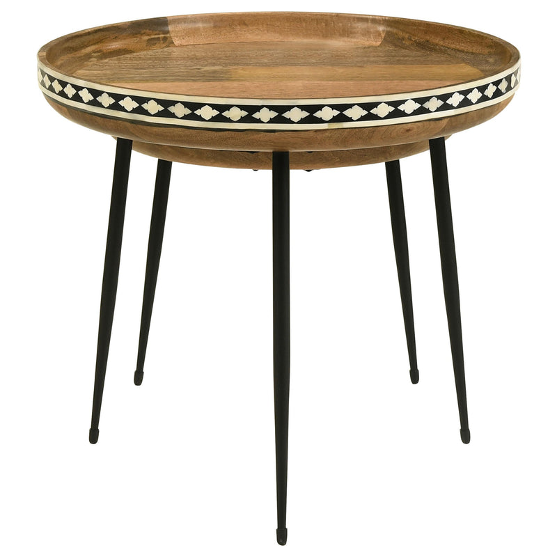 Coaster Furniture Ollie 930193 2-Piece Round Nesting Table - Natural/Black IMAGE 5