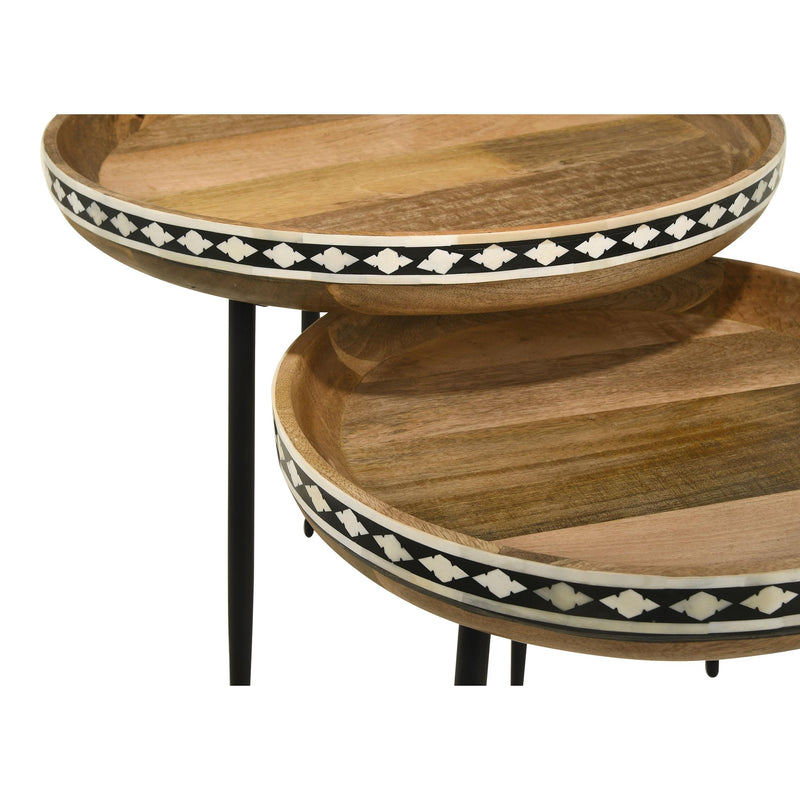 Coaster Furniture Ollie 930193 2-Piece Round Nesting Table - Natural/Black IMAGE 8