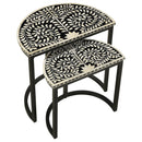 Coaster Furniture Zakiya 930195 2-Piece Demilune Nesting Table - Black/White IMAGE 3