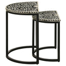 Coaster Furniture Zakiya 930195 2-Piece Demilune Nesting Table - Black/White IMAGE 5