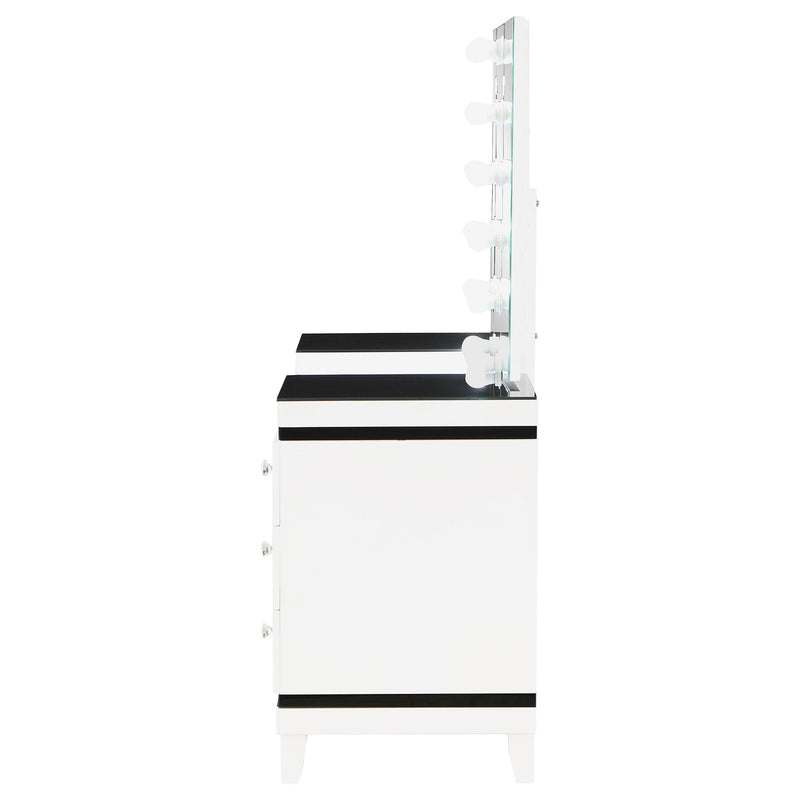 Coaster Furniture Talei 930244 6-Drawer Vanity Set with Hollywood Lighting - Black/White IMAGE 6