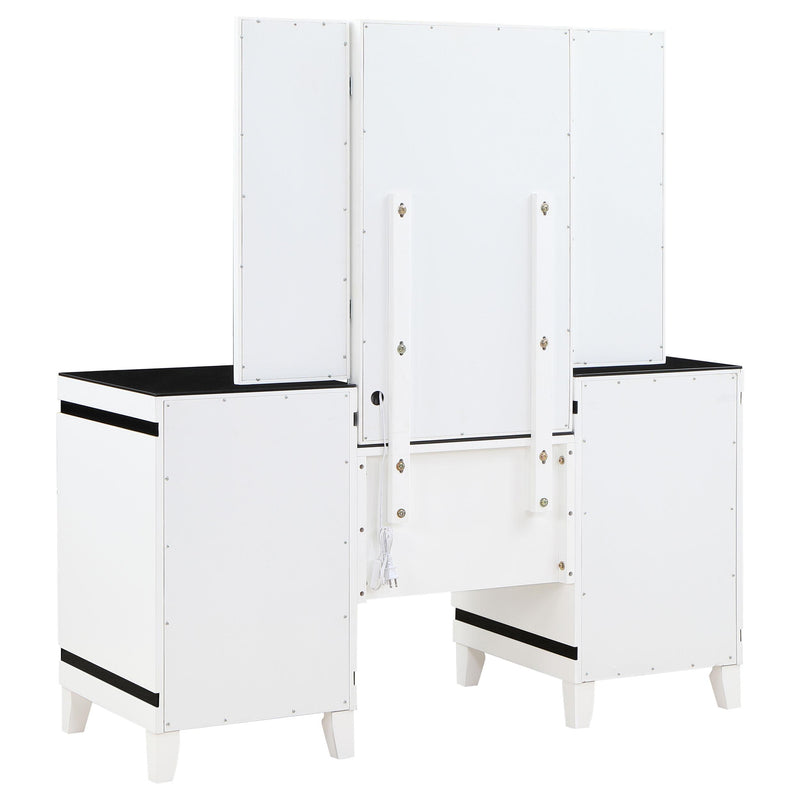 Coaster Furniture Talei 930244 6-Drawer Vanity Set with Hollywood Lighting - Black/White IMAGE 7
