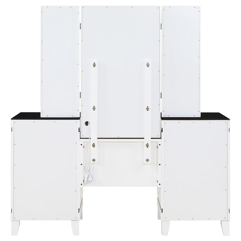 Coaster Furniture Talei 930244 6-Drawer Vanity Set with Hollywood Lighting - Black/White IMAGE 8
