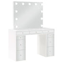 Coaster Furniture Regina 930245 3-Piece Makeup Vanity Table Set Hollywood Lighting - White/Mirror IMAGE 3