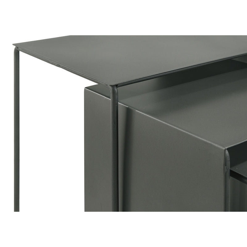 Coaster Furniture Imez 930250 3-piece Rectangular Metal Nesting Table Set - Grey IMAGE 7