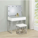 Coaster Furniture Eliza 936164 2-piece Vanity Set with Hollywood Lighting - White/Chrome IMAGE 2