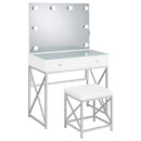 Coaster Furniture Eliza 936164 2-piece Vanity Set with Hollywood Lighting - White/Chrome IMAGE 4