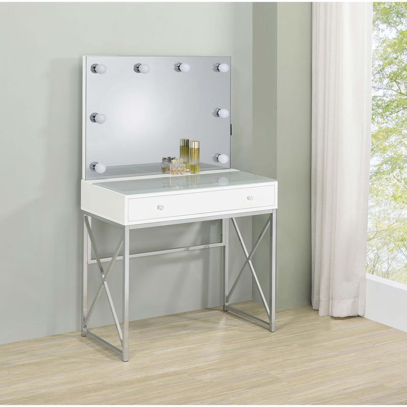 Coaster Furniture Eliza 936164 2-piece Vanity Set with Hollywood Lighting - White/Chrome IMAGE 6
