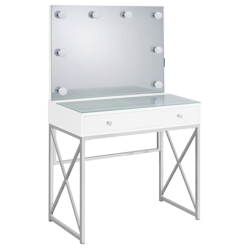 Coaster Furniture Eliza 936164 2-piece Vanity Set with Hollywood Lighting - White/Chrome IMAGE 8