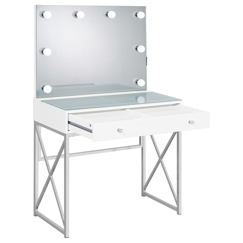 Coaster Furniture Eliza 936164 2-piece Vanity Set with Hollywood Lighting - White/Chrome IMAGE 9