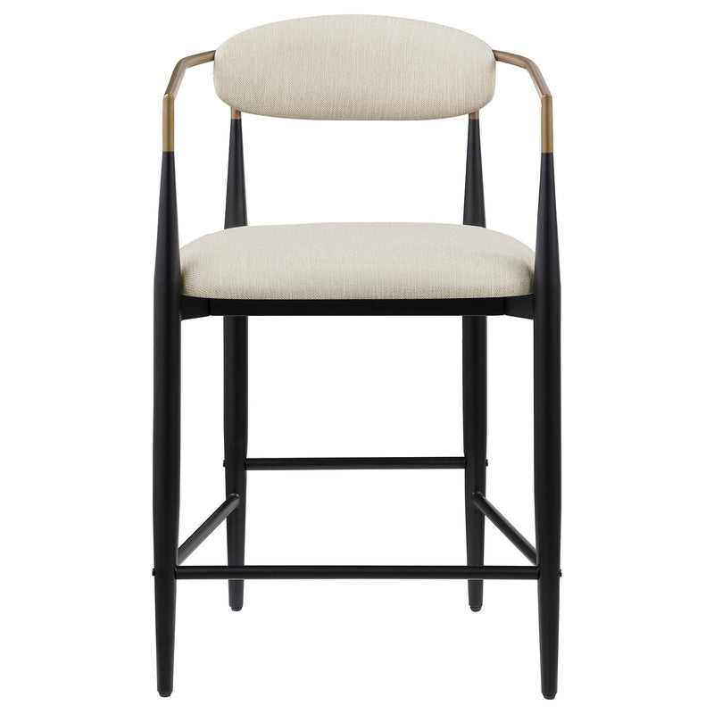 Coaster Furniture Tina 121184 Metal Counter Height Bar Stool with Upholstered Back and Seat - Beige IMAGE 2