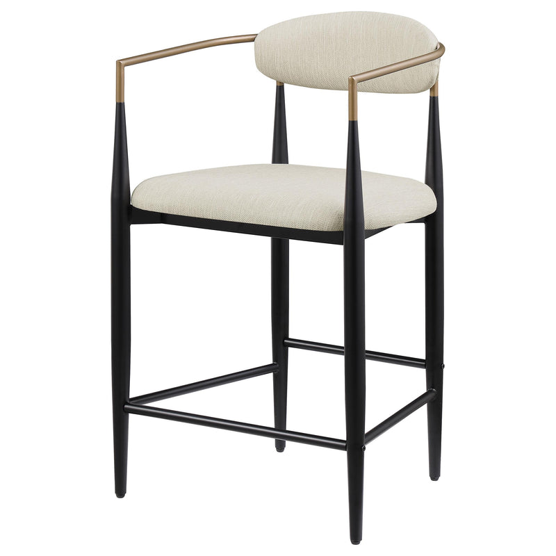 Coaster Furniture Tina 121184 Metal Counter Height Bar Stool with Upholstered Back and Seat - Beige IMAGE 3