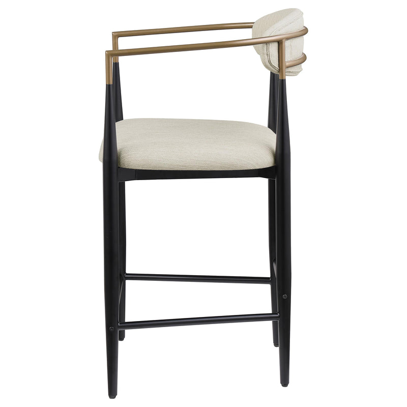 Coaster Furniture Tina 121184 Metal Counter Height Bar Stool with Upholstered Back and Seat - Beige IMAGE 4
