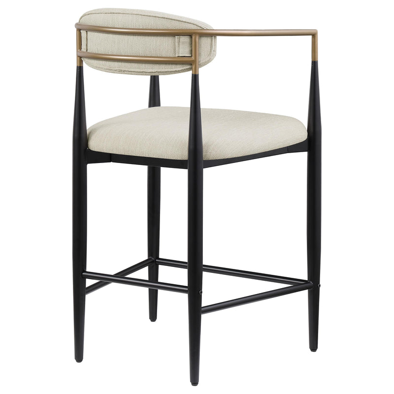 Coaster Furniture Tina 121184 Metal Counter Height Bar Stool with Upholstered Back and Seat - Beige IMAGE 6