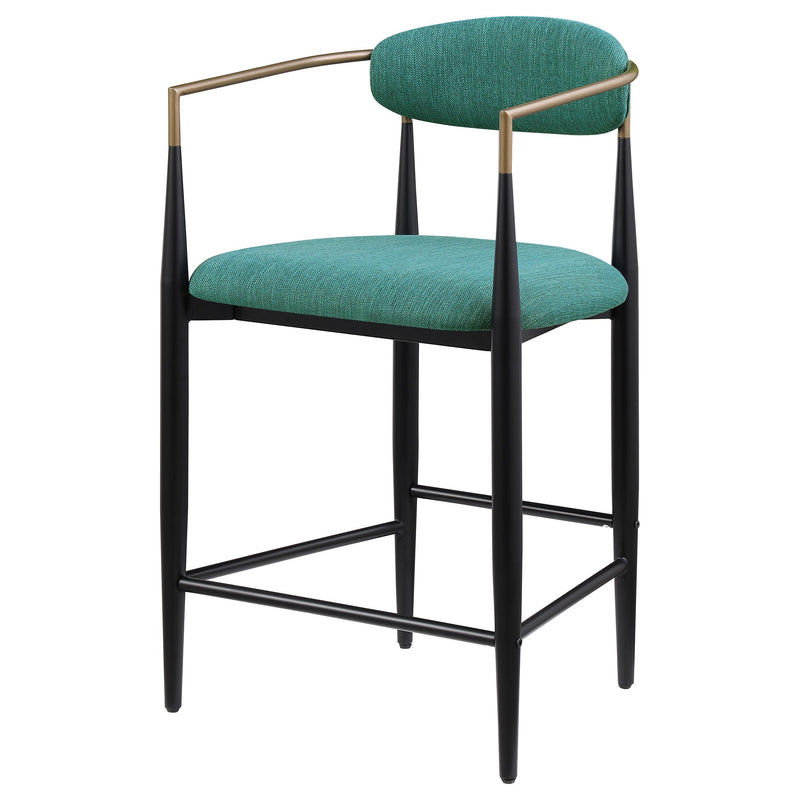 Coaster Furniture Tina 121185 Metal Counter Height Bar Stool with Upholstered Back and Seat - Green IMAGE 3