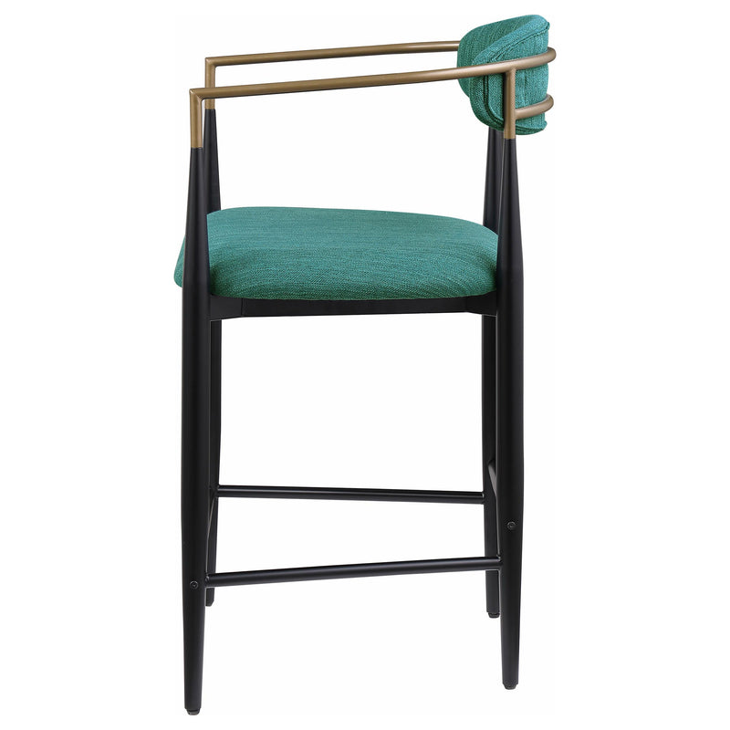 Coaster Furniture Tina 121185 Metal Counter Height Bar Stool with Upholstered Back and Seat - Green IMAGE 4