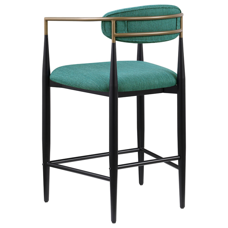 Coaster Furniture Tina 121185 Metal Counter Height Bar Stool with Upholstered Back and Seat - Green IMAGE 5