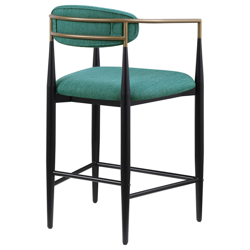 Coaster Furniture Tina 121185 Metal Counter Height Bar Stool with Upholstered Back and Seat - Green IMAGE 6