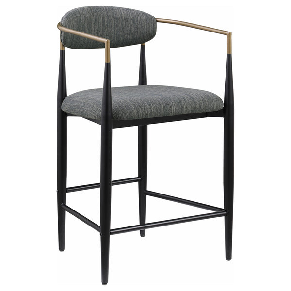 Coaster Furniture Tina 121186 Metal Counter Height Bar Stool with Upholstered Back and Seat - Dark Grey IMAGE 1