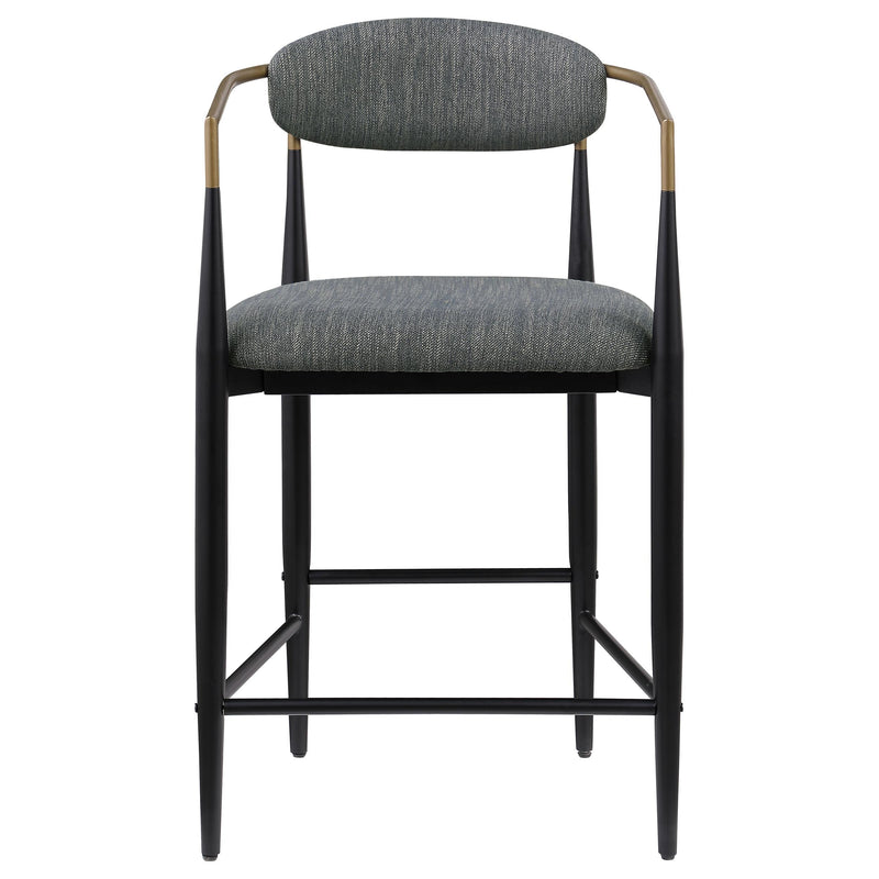 Coaster Furniture Tina 121186 Metal Counter Height Bar Stool with Upholstered Back and Seat - Dark Grey IMAGE 2