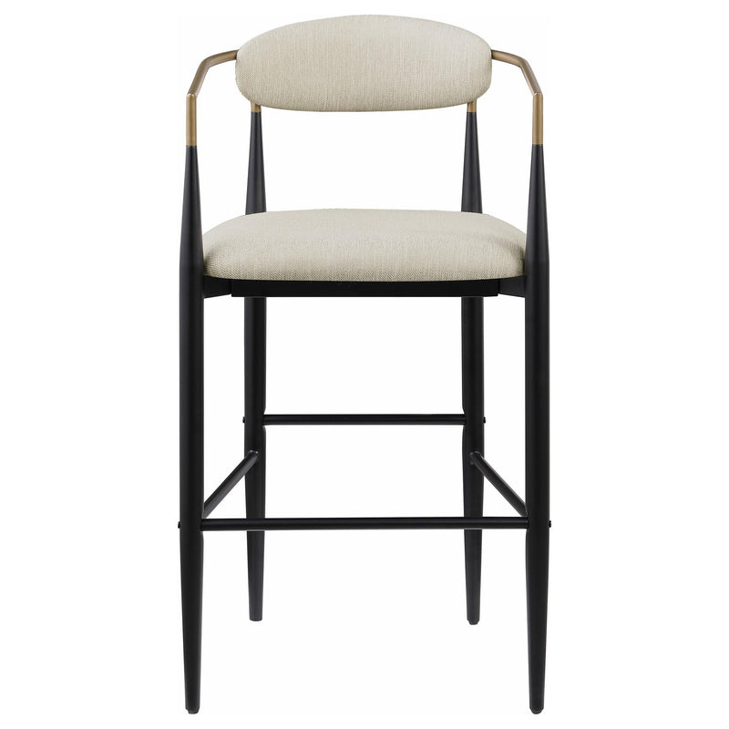 Coaster Furniture Tina 121187 Metal Pub Height Bar Stool with Upholstered Back and Seat - Beige IMAGE 2