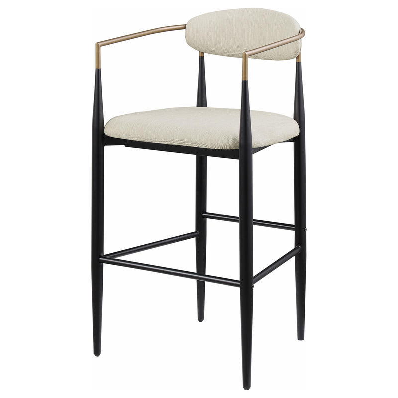 Coaster Furniture Tina 121187 Metal Pub Height Bar Stool with Upholstered Back and Seat - Beige IMAGE 3