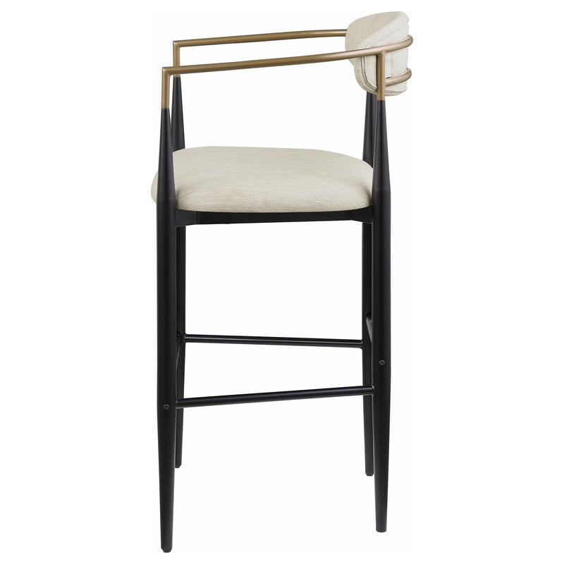 Coaster Furniture Tina 121187 Metal Pub Height Bar Stool with Upholstered Back and Seat - Beige IMAGE 4