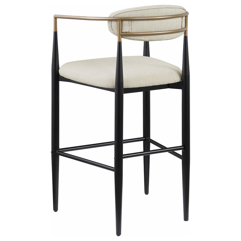 Coaster Furniture Tina 121187 Metal Pub Height Bar Stool with Upholstered Back and Seat - Beige IMAGE 5